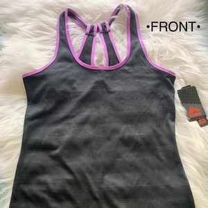 Drk grey woman RBX dri fit active tank top size SM
